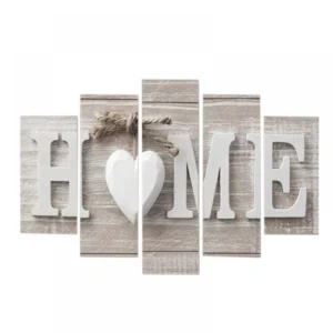 5Pcs Concise Fashion Wall Art Home Letter